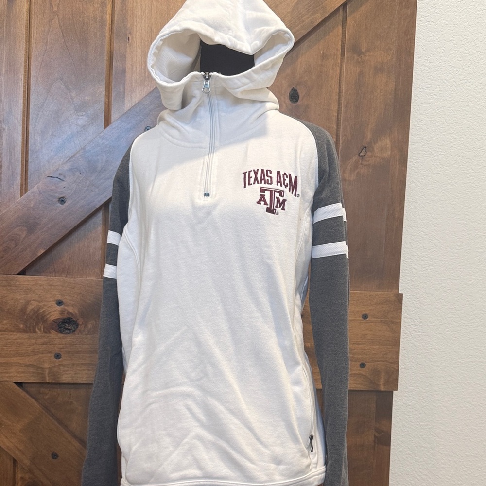 Champion Texas A&M White and Gray Pullover